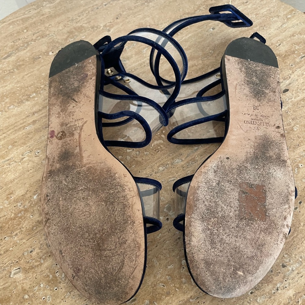 Valentino Garavani Navy Strappy Sandals - Picture 5 of 9